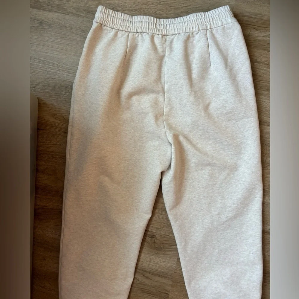 Varley Lincoln Pant Classic Sweat High-Rise Cropped Beige women’s Large - Picture 2 of 5